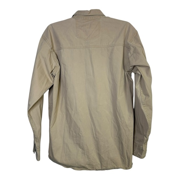 Big Star Mens 100% Cotton Tan Khaki Button Down Shirt Size Large - Picture 2 of 5